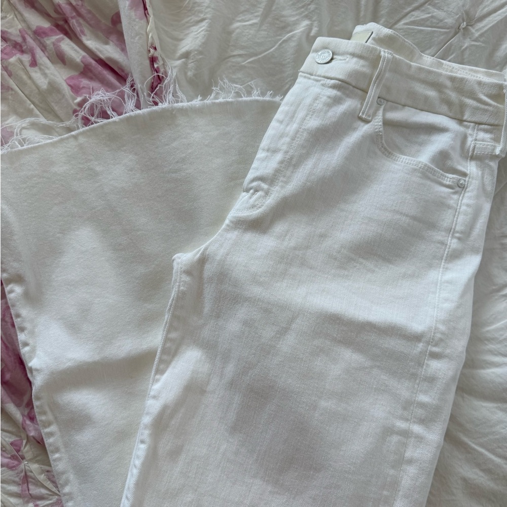 Mother White Wide Leg Jeans